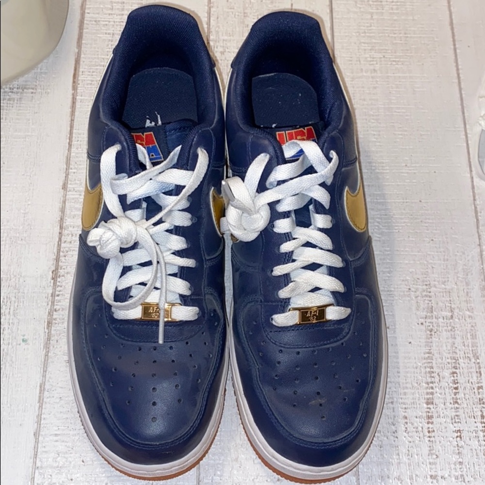 USA Red White Blue and Gold Air Force Ones